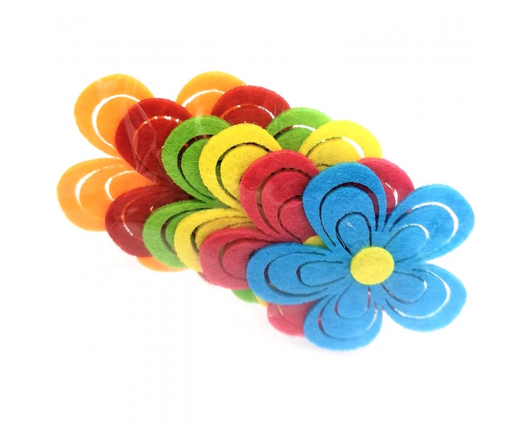 Fiori di Feltro | 5,5x5,5cm - 6 pezzi Fiori di Feltro | 5,5x5,5cm - 6 pezzi