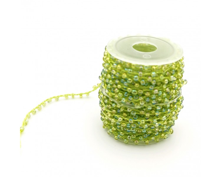 Filo con Perline | Verde Chiaro - 5m Filo con Perline | Verde Chiaro - 5m