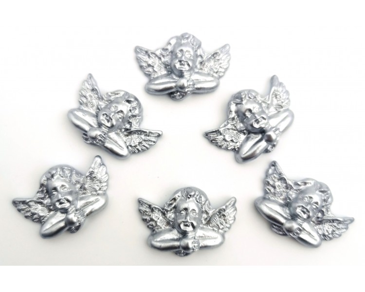 Angeli Piccoli Argento | 2,3x3,3cm - 6 pezzi Angeli Piccoli Argento | 2,3x3,3cm - 6 pezzi