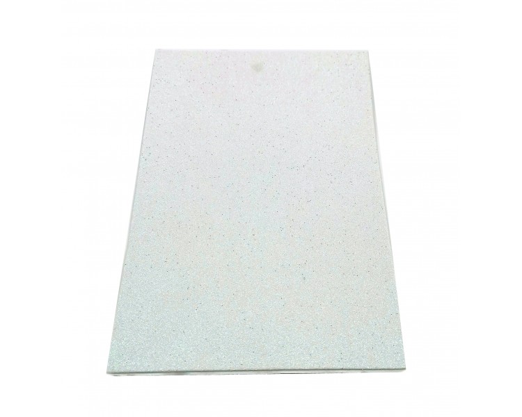 Moosgummi glitterato Bianco 10 fogli Moosgummi glitterato Bianco 10 fogli