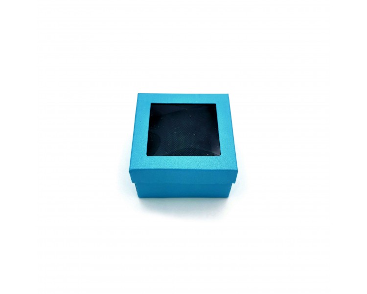 Scatola Per Gioielli 8,8x8,8x5,2cm Celeste Scatola Per Gioielli 8,8x8,8x5,2cm Celeste