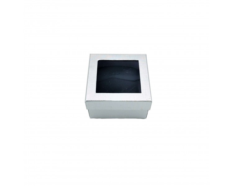 Scatola Per Gioielli 8,8x8,8x5,2cm Argento Scatola Per Gioielli 8,8x8,8x5,2cm Argento
