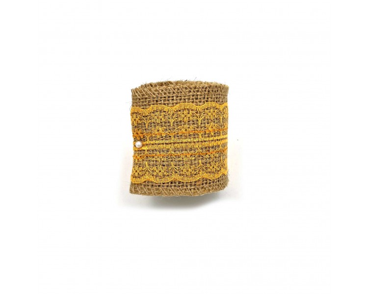 Rete in Juta Decorazione 6cm x 2m Pizzo Arancione Rete in Juta Decorazione 6cm x 2m Pizzo Arancione