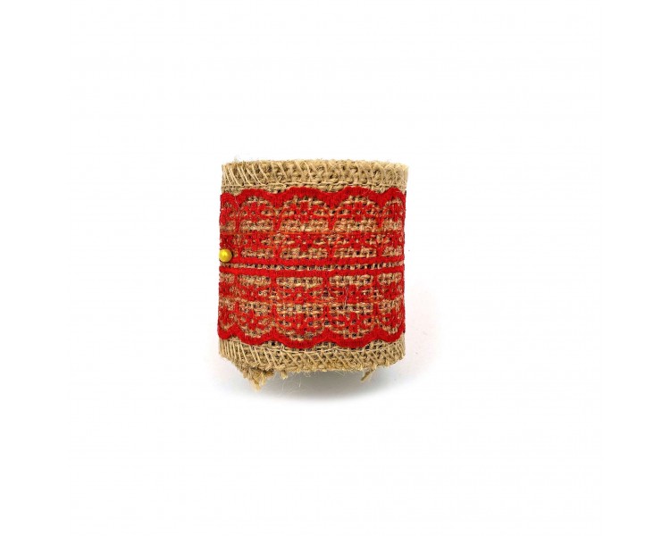 Rete in Juta Decorazione 6cm x 2m Pizzo Rosso Rete in Juta Decorazione 6cm x 2m Pizzo Rosso