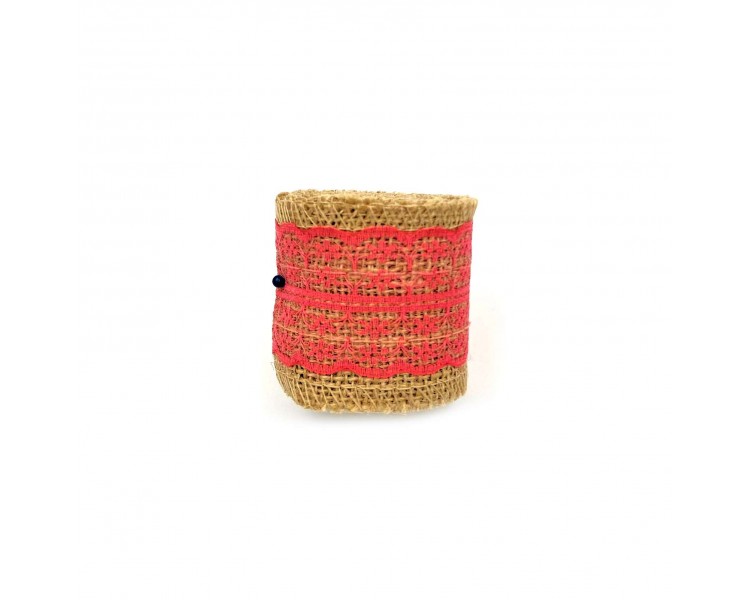 Rete in Juta Decorazione 6cm x 2m Pizzo Fucsia Rete in Juta Decorazione 6cm x 2m Pizzo Fucsia