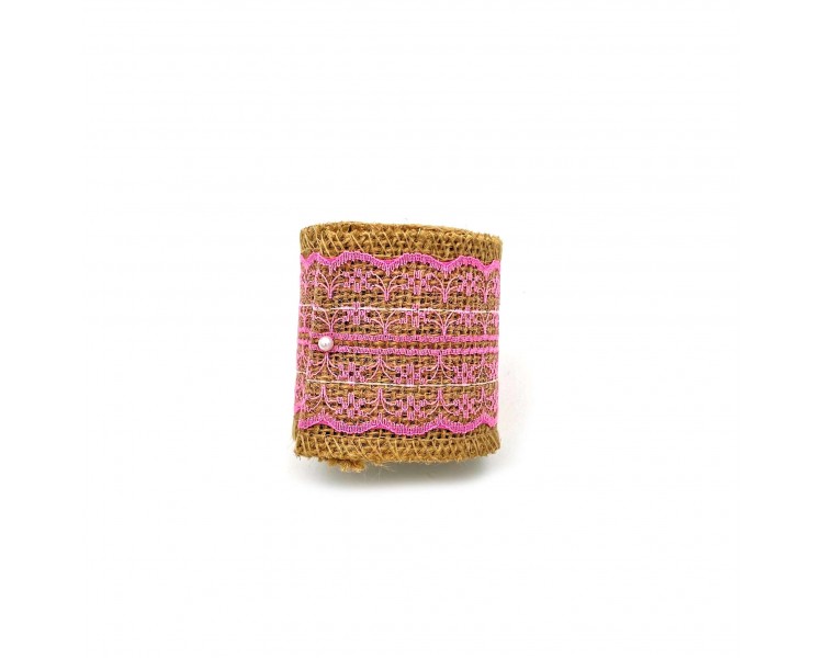Rete in Juta Decorazione 6cm x 2m Pizzo Rosa Rete in Juta Decorazione 6cm x 2m Pizzo Rosa