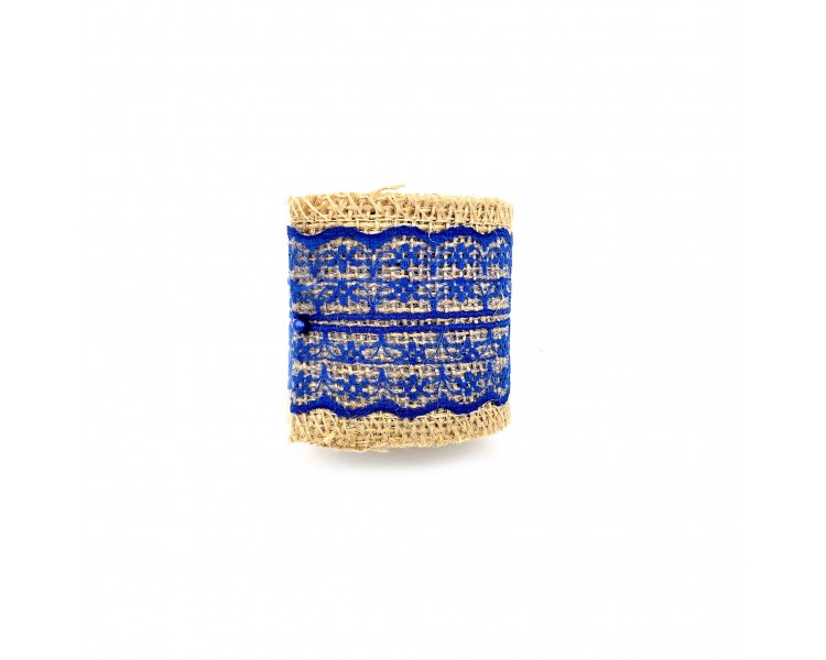 Rete in Juta Decorazione 6cm x 2m Pizzo Blu Rete in Juta Decorazione 6cm x 2m Pizzo Blu