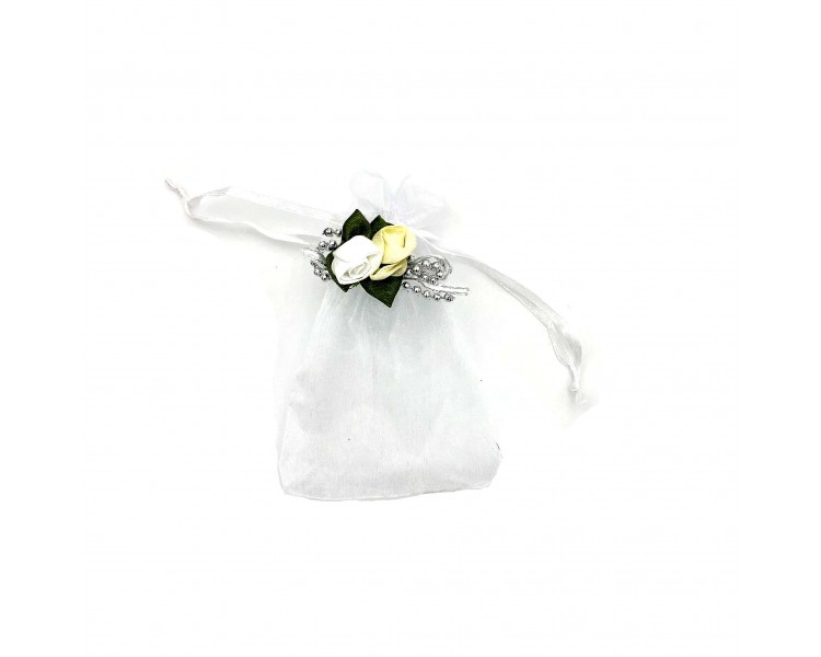 Portaconfetti in Organza 12x8cm Bianco Portaconfetti in Organza 12x8cm Bianco