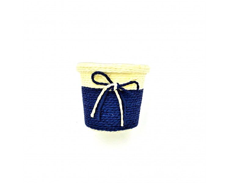 Vasetto con Fiocco 10x9cm Blu Vasetto con Fiocco 10x9cm Blu