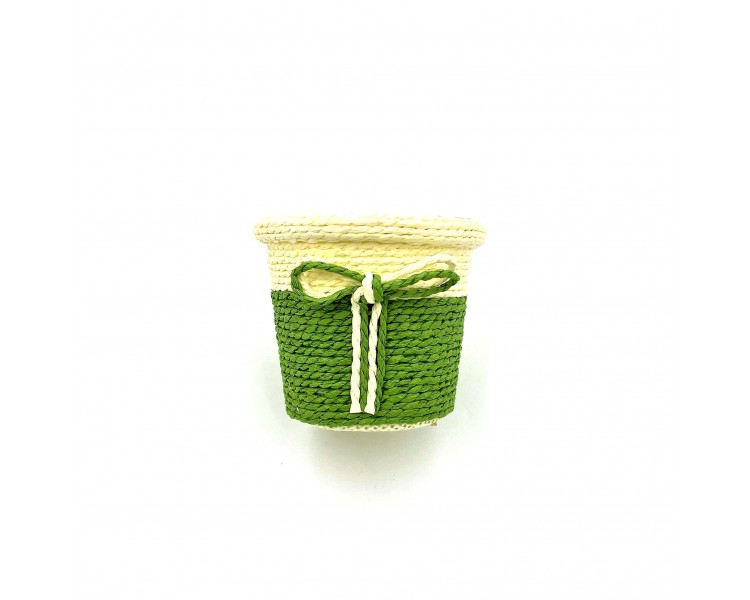 Vasetto con Fiocco 10x9cm Verde Vasetto con Fiocco 10x9cm Verde