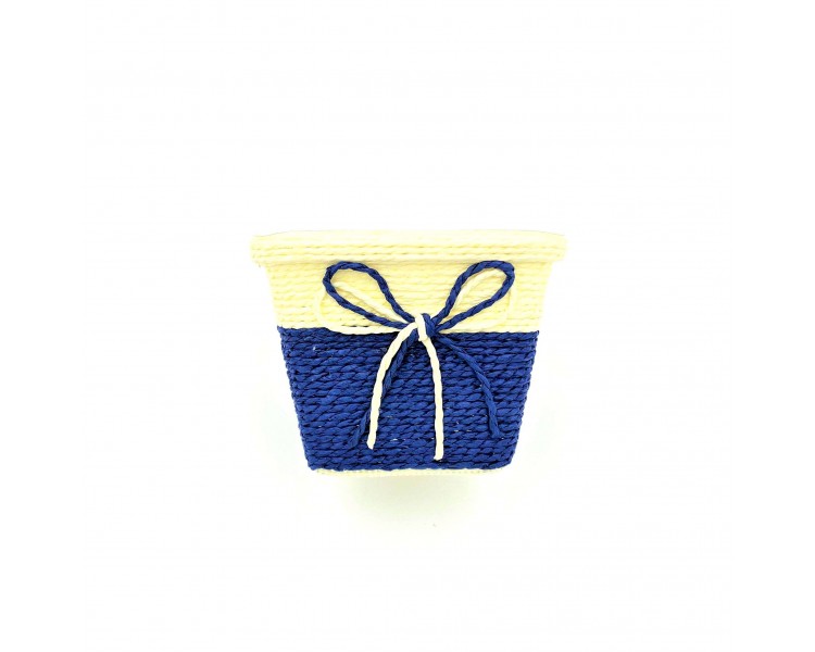Vasetto con Fiocco 13x10cm Blu Vasetto con Fiocco 13x10cm Blu
