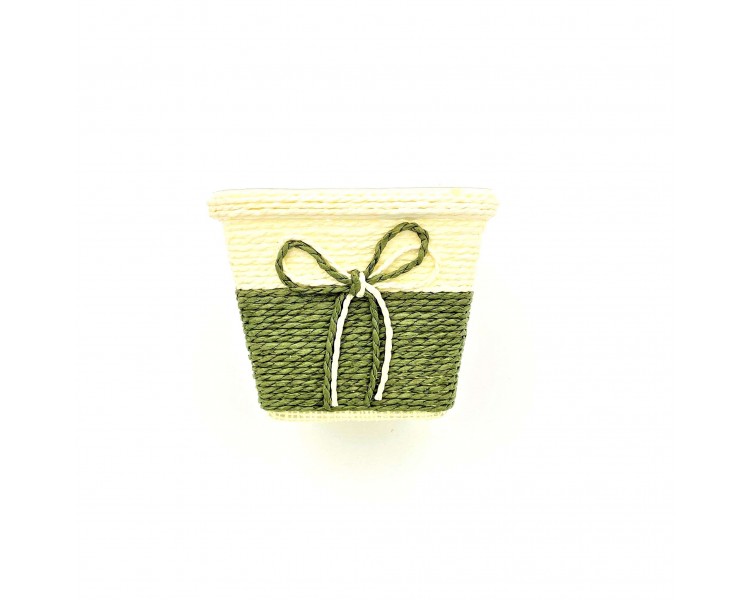 Vasetto con Fiocco 13x10cm Verde Vasetto con Fiocco 13x10cm Verde
