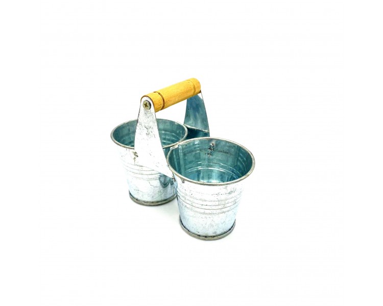 Vaso Doppio in Latta Piccolo con Manico Vaso Doppio in Latta Piccolo con Manico