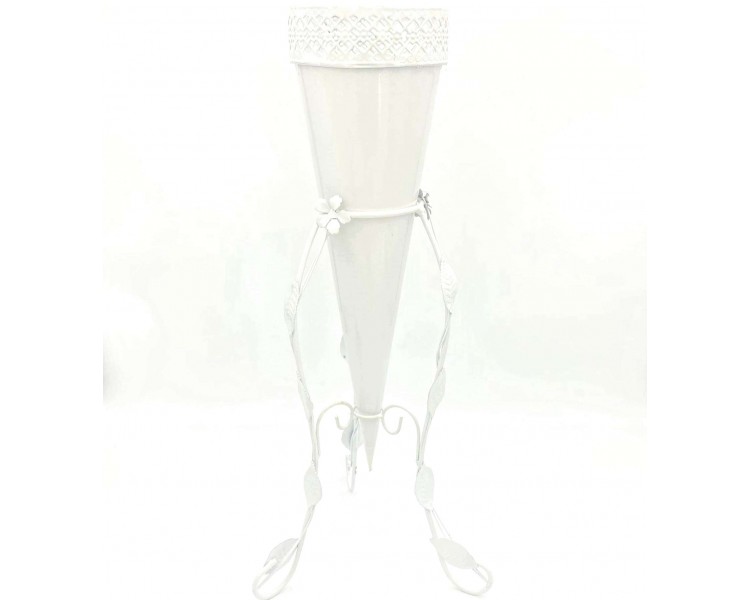Portafiori Ferro Bianco 53x32cm Portafiori Ferro Bianco 53x32cm
