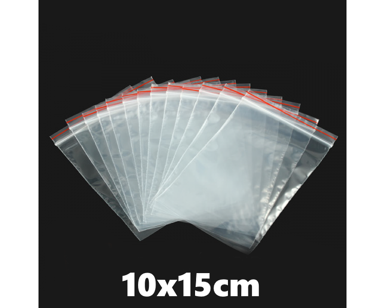 Sacchetti Trasparenti con Chiusura a Zip 10x15cm