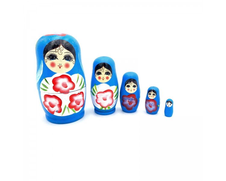 Matrioska |Celeste / 12x6,5cm - 5 pezzi Matrioska |Celeste / 12x6,5cm - 5 pezzi