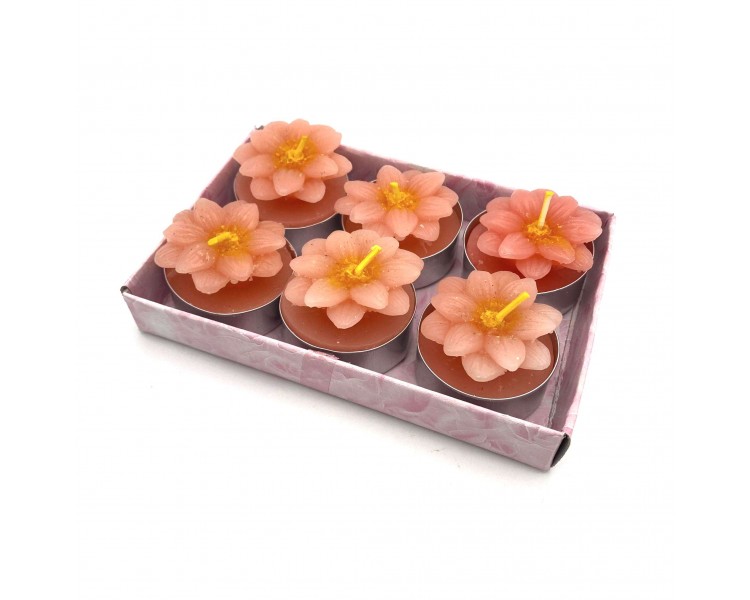Set 6 Candele con glitter | Rosa Arancio - 3,5x2,5cm Set 6 Candele con glitter | Rosa Arancio - 3,5x2,5cm