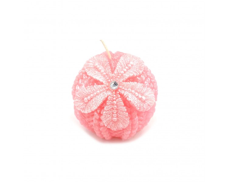 Candela con Fiore Rosa 7x7cm Candela con Fiore Rosa 7x7cm