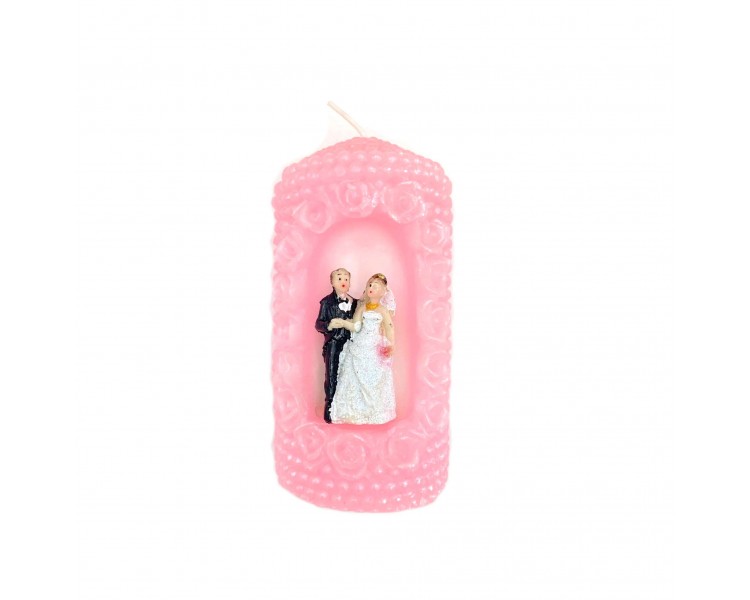 Candela Sposi | Rosa -14x6,5x6,5cm Candela Sposi | Rosa -14x6,5x6,5cm