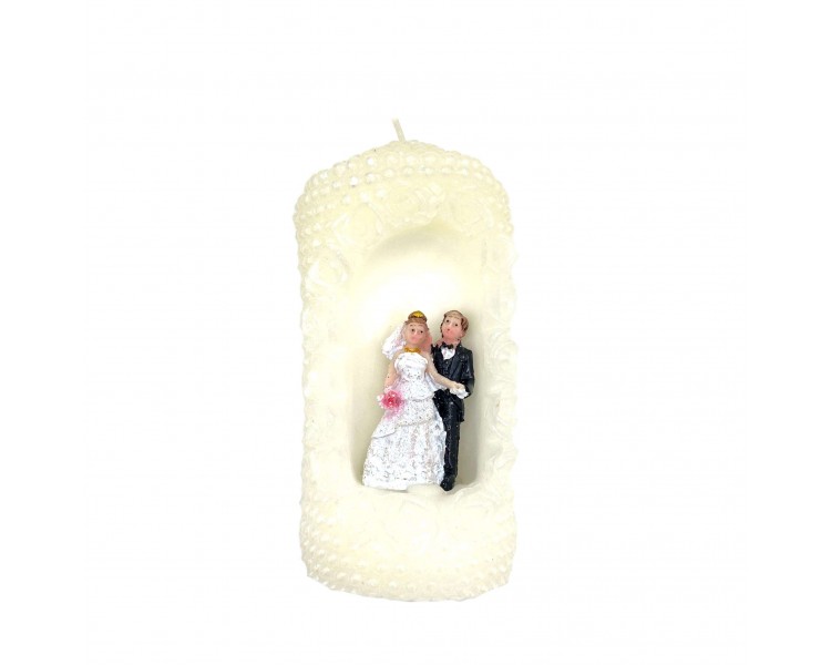 Candela Sposi | Bianco - 14x6,5x6,5cm Candela Sposi | Bianco - 14x6,5x6,5cm