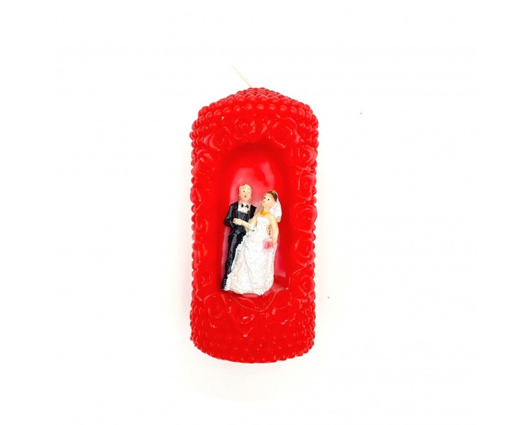 Candela Sposi | Rosso -14x6,5x6,5cm Candela Sposi | Rosso -14x6,5x6,5cm