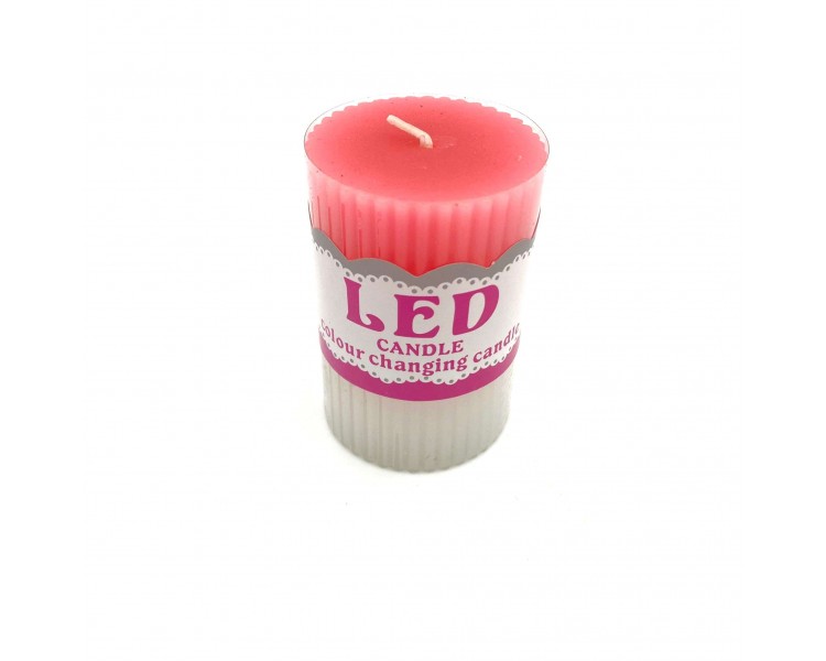 Candela Led Bicolore Bianco Rosa 8x5 Candela Led Bicolore Bianco Rosa 8x5