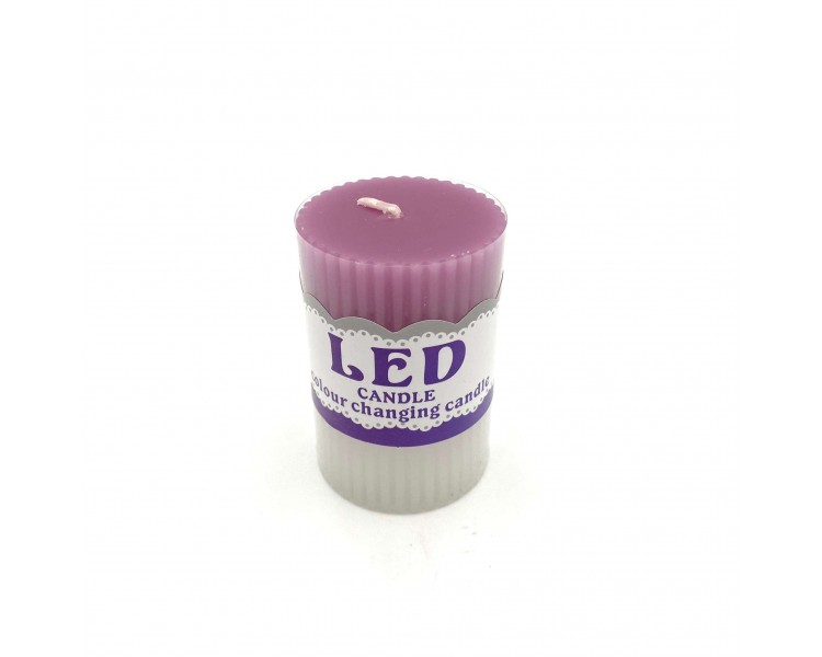 Candela Led Bicolore Bianco Viola 8x5 Candela Led Bicolore Bianco Viola 8x5