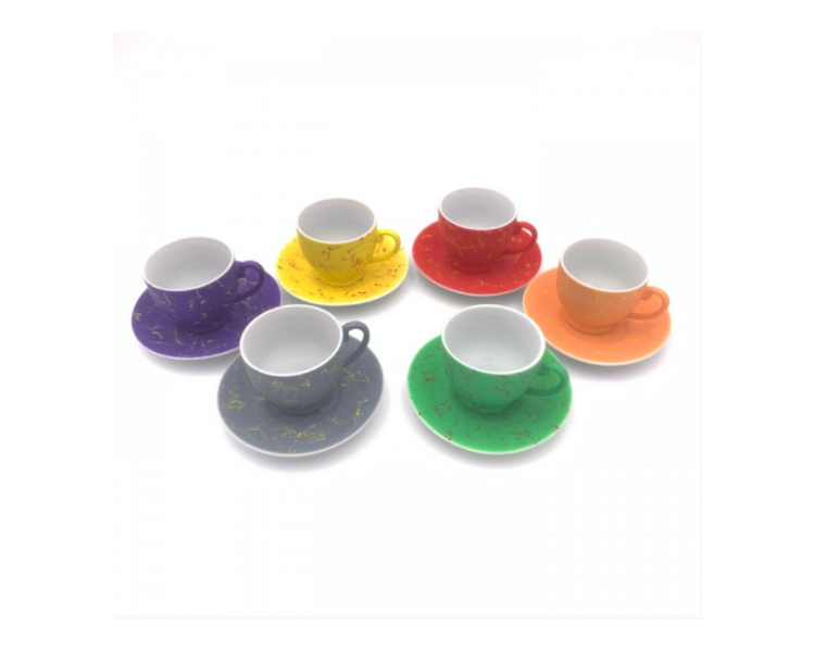 Set 6 tazzine + piattino in Ceramica Set 6 tazzine + piattino in Ceramica