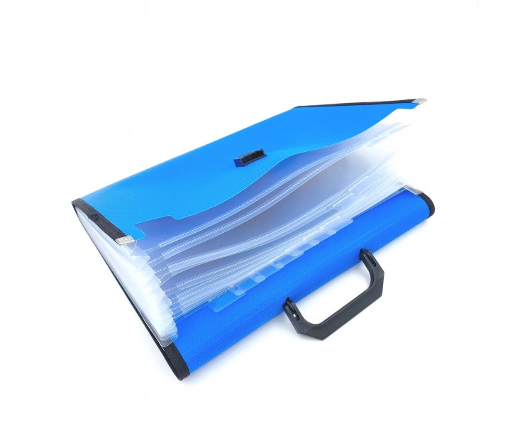 Cartellina Portadocumenti Espandibile Blu 33x24x3cm Cartellina Portadocumenti Espandibile Blu 33x24x3cm