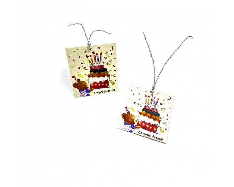 Coppia Bigliettini Auguri 5,5x6,4cm Coppia Bigliettini Auguri 5,5x6,4cm