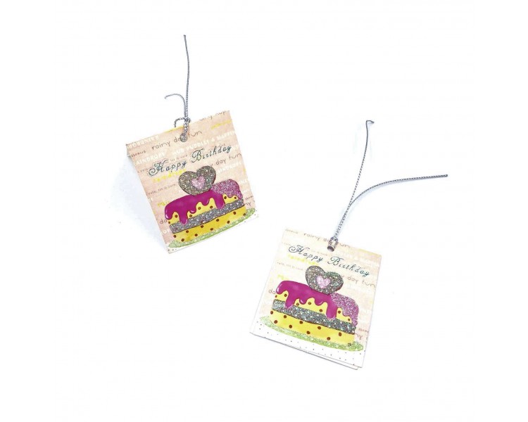 Coppia Bigliettini Auguri 5,5x6,4cm Coppia Bigliettini Auguri 5,5x6,4cm