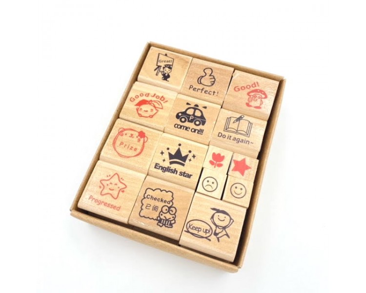 Set 15 Timbri Scuola 2,5cm Set 15 Timbri Scuola 2,5cm