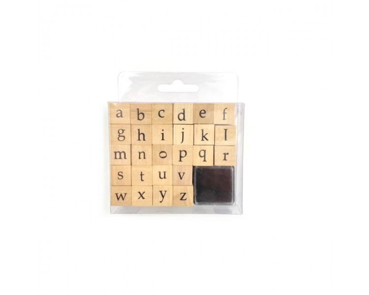Set Timbri Lettere Minuscole + Tampone 1,5x1,5cm Set Timbri Lettere Minuscole + Tampone 1,5x1,5cm