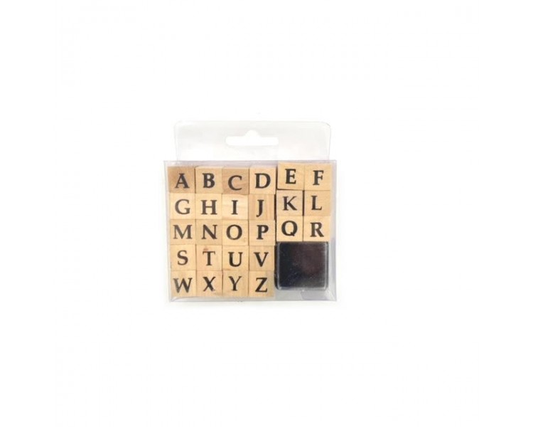 Set Timbri Lettere Maiuscole + Tampone 1,5x1,5cm Set Timbri Lettere Maiuscole + Tampone 1,5x1,5cm