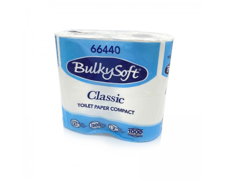 Carta Igienica "BulkySoft" Compact | 2 veli / 500 Strappi -  4 pezzi