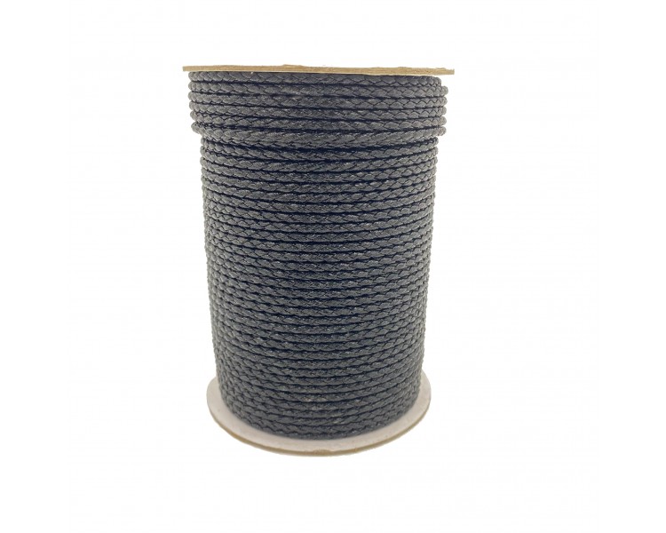 Cordoncino in Ecopelle | Nero - 3mm x 1m Cordoncino in Ecopelle | Nero - 3mm x 1m