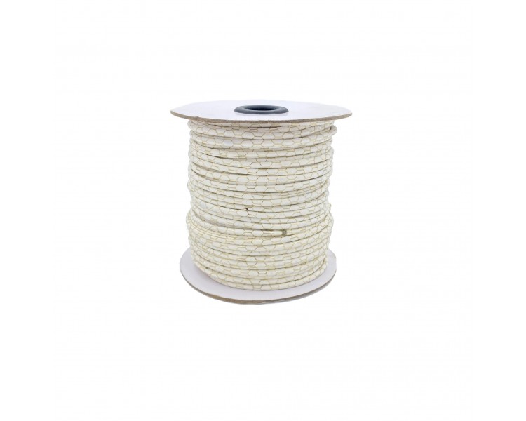 Filo in Ecopelle Cavo | Bianco - 4mm x 1m Filo in Ecopelle Cavo | Bianco - 4mm x 1m