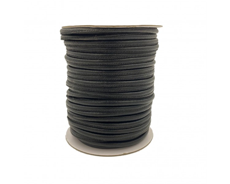 Cordoncino in Ecopelle | Nero - 7mm x 1m Cordoncino in Ecopelle | Nero - 7mm x 1m