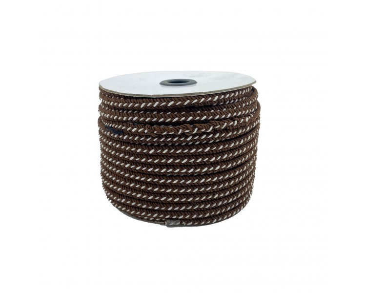 Cordoncino con Fantasia | Marrone - 7mm x 1m Cordoncino con Fantasia | Marrone - 7mm x 1m