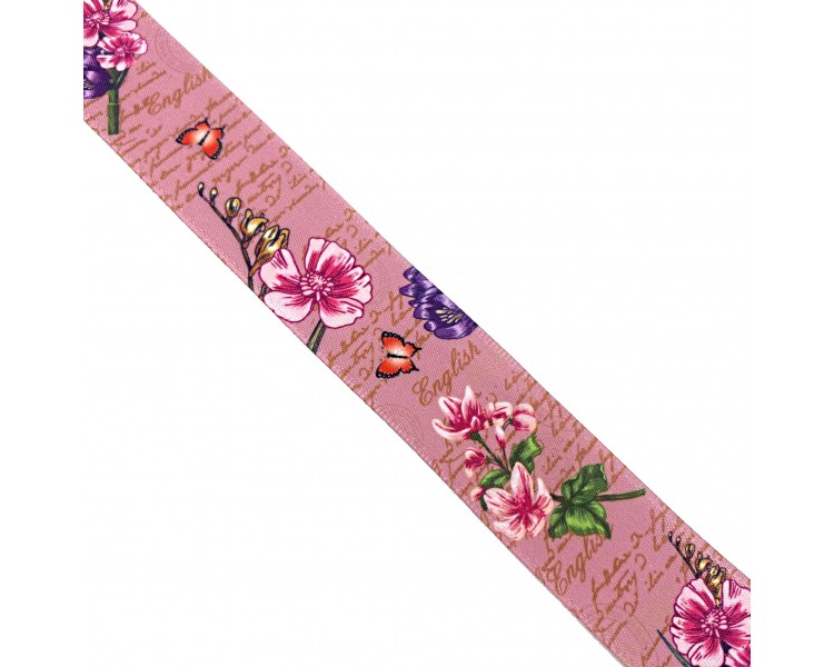 Nastro Decorativo con Rose | 2,5cm x 1m Nastro Decorativo con Rose | 2,5cm x 1m