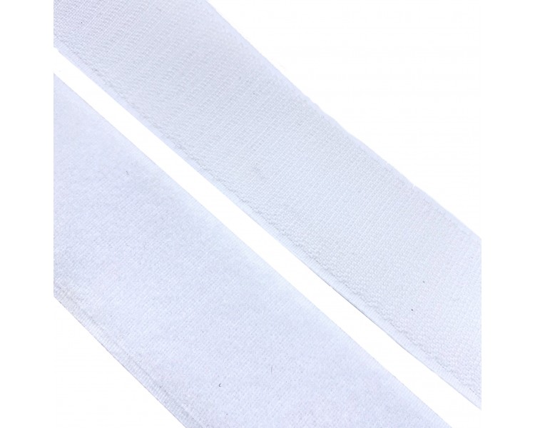 Nastro a Strappo in Velcro da Cucire | Bianco - 5cm x 1m Nastro a Strappo in Velcro da Cucire | Bianco - 5cm x 1m