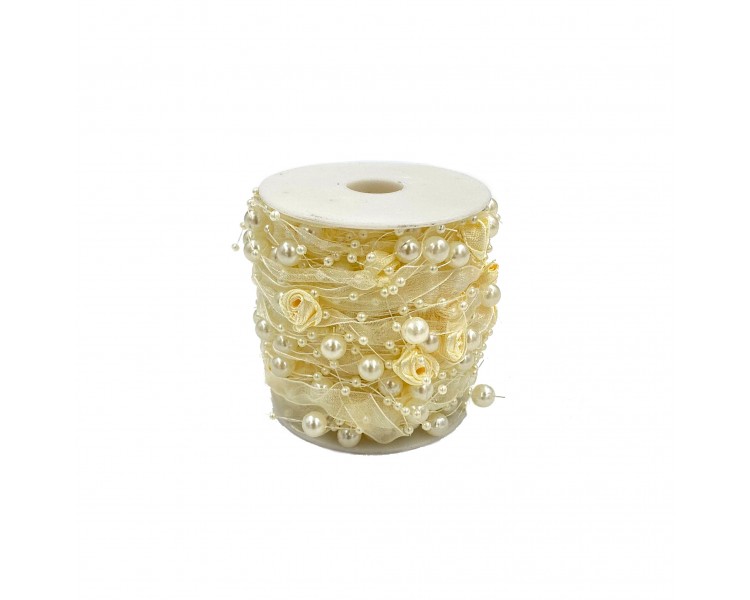 Filo Decorativo con Rose | 1,5cm x 1m Filo Decorativo con Rose | 1,5cm x 1m