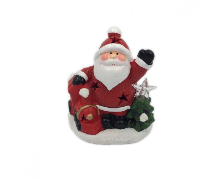 Babbo Natale Decorativo con Luci Interne | 13,5x8,5x15cm Babbo Natale Decorativo con Luci Interne | 13,5x8,5x15cm