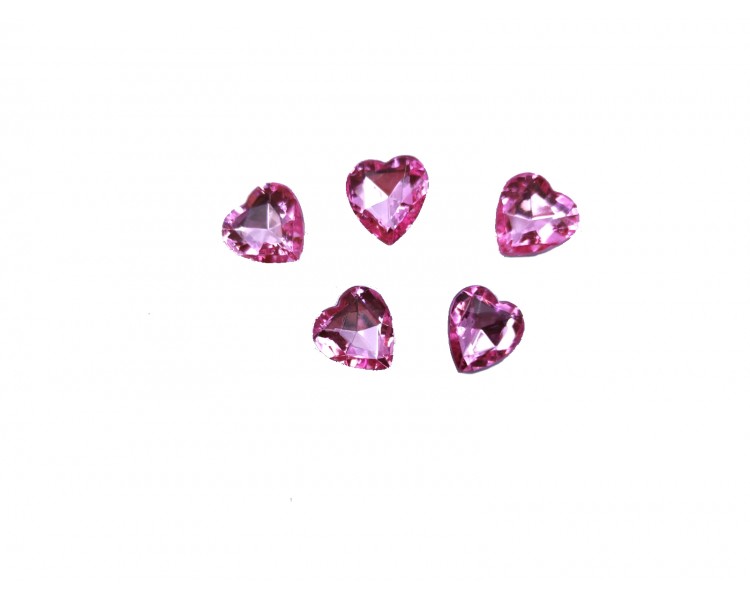 Zirconi cuore | Rosa / 16 mm - 5 pezzi Zirconi cuore | Rosa / 16 mm - 5 pezzi