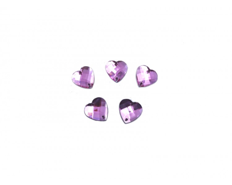 Zirconi cuori | Rosa / 15mm - 5 pezzi Zirconi cuori | Rosa / 15mm - 5 pezzi