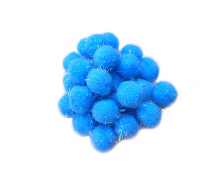 POM PON| Blu / 3,5 cm - 25 pezzi POM PON| Blu / 3,5 cm - 25 pezzi