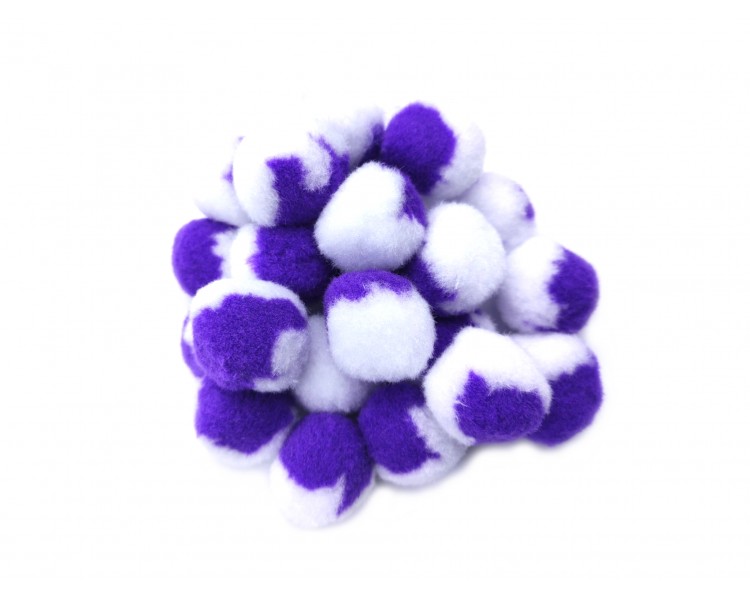 POM PON | Viola e bianco / 3,5cm - 25 pezzi POM PON | Viola e bianco / 3,5cm - 25 pezzi