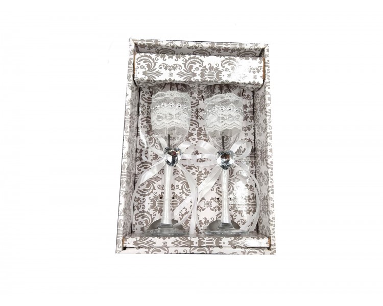 Set di 2 bicchieri per gli sposi Set di 2 bicchieri per gli sposi