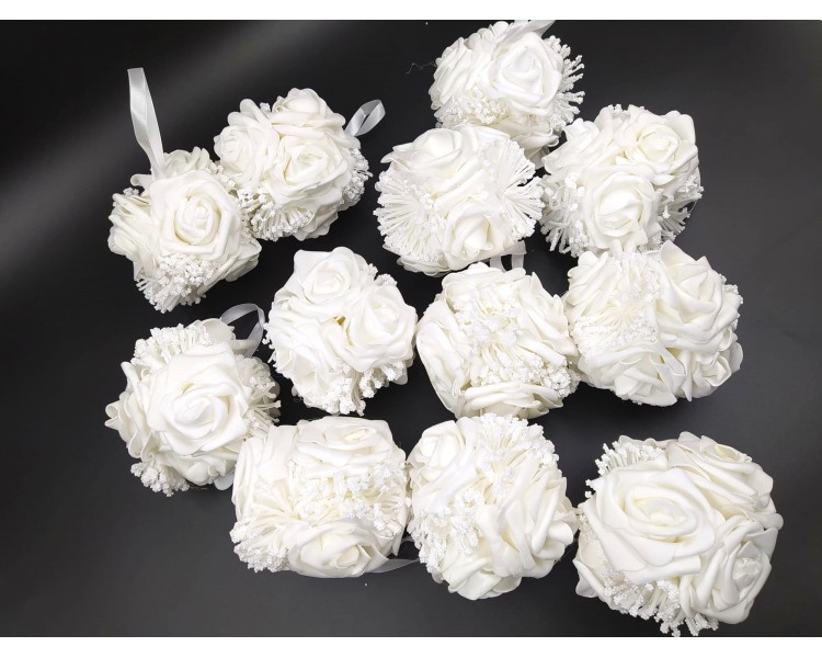 Fiori decorativi | Bianco / 12 cm - 12 pezzi Fiori decorativi | Bianco / 12 cm - 12 pezzi