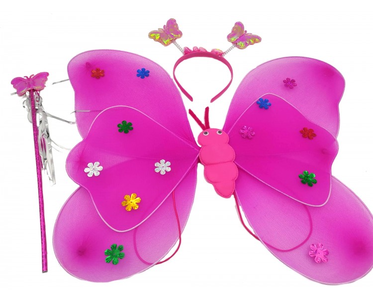 Costume da fata con farfalla | Rosa Costume da fata con farfalla | Rosa